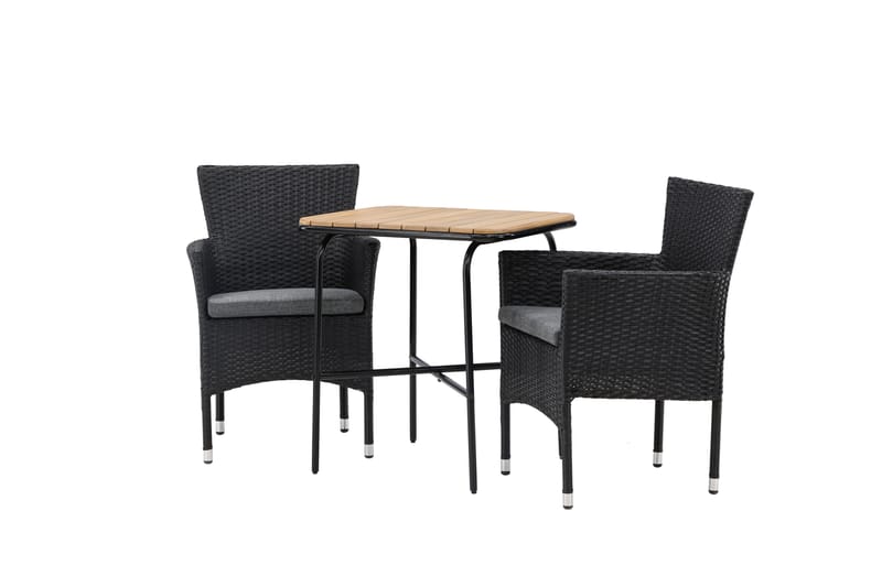 Caféset Holmbeck 70 cm + 2 st Malina Karmstolar Svart/Brun - Utemöbler & utemiljö - Utegrupp - Cafegrupp & cafeset