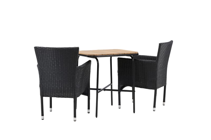 Caféset Holmbeck 70 cm + 2 st Malina Karmstolar Svart/Brun - Utemöbler & utemiljö - Utegrupp - Cafegrupp & cafeset