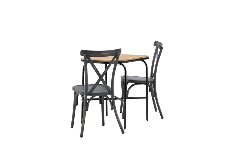 Caféset Holmbeck 70 cm + 2 st Tablas Matstolar Mörkgrå/Brun - Utemöbler & utemiljö - Utegrupp - Cafegrupp & cafeset