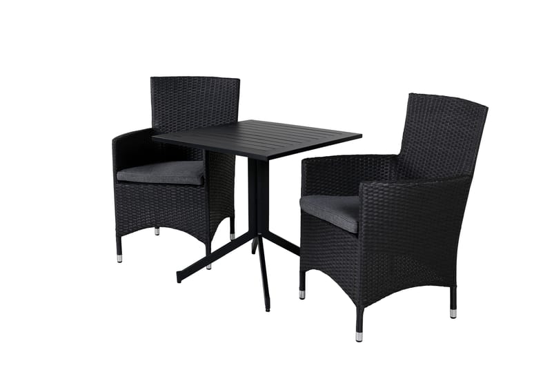 Caféset Way 70 cm + 2 Malin Karmstolar Svart - Venture Home - Utemöbler & utemiljö - Utegrupp - Cafegrupp & cafeset