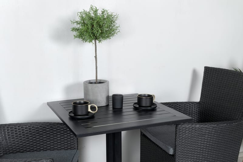 Caféset Way 70 cm + 2 Malin Karmstolar Svart - Venture Home - Utemöbler & utemiljö - Utegrupp - Cafegrupp & cafeset