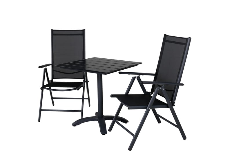 Colorado Caféset 70 cm + 2 Break Positionsstolar - Svart - Utemöbler & utemiljö - Utegrupp - Cafegrupp & cafeset