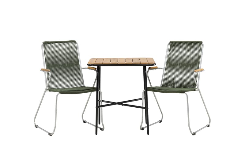 Holmbeck Caféset 70 cm + 2 st Bois Karmstolar - Grön/Brun - Utemöbler & utemiljö - Utegrupp - Cafegrupp & cafeset