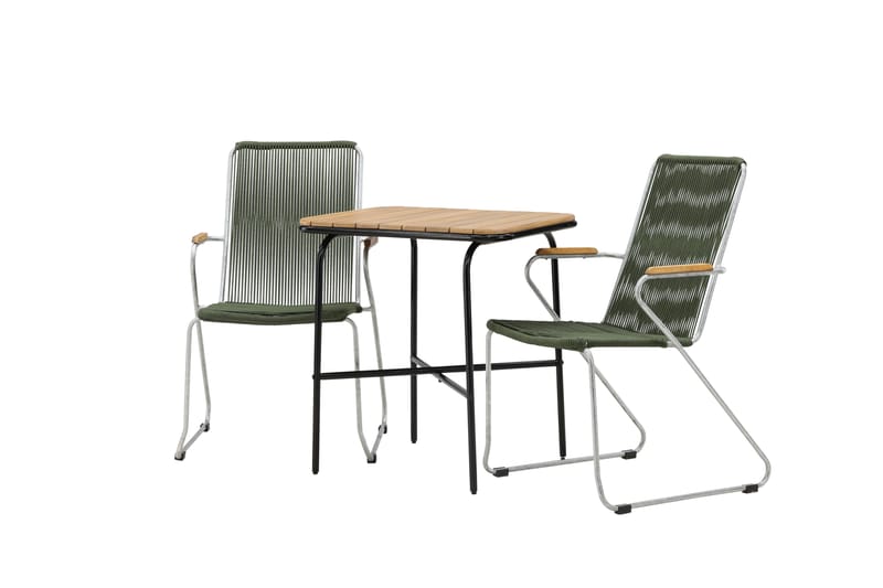 Holmbeck Caféset 70 cm + 2 st Bois Karmstolar - Grön/Brun - Utemöbler & utemiljö - Utegrupp - Cafegrupp & cafeset