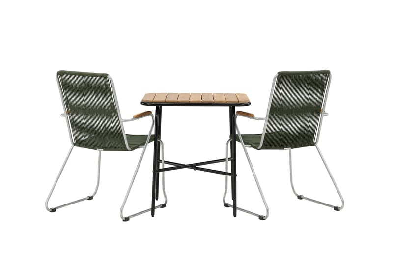 Holmbeck Caféset 70 cm + 2 st Bois Karmstolar - Grön/Brun - Utemöbler & utemiljö - Utegrupp - Cafegrupp & cafeset