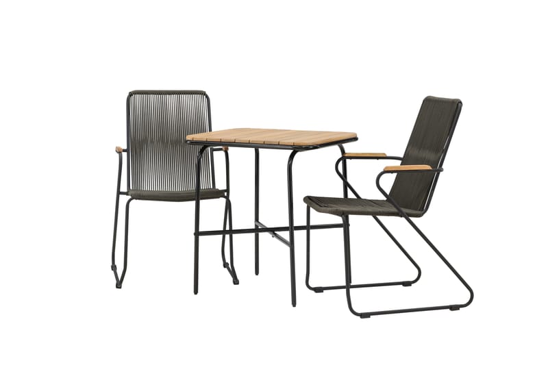 Holmbeck Caféset 70 cm + 2 st Bois Karmstolar - Svart/Brun - Utemöbler & utemiljö - Utegrupp - Cafegrupp & cafeset