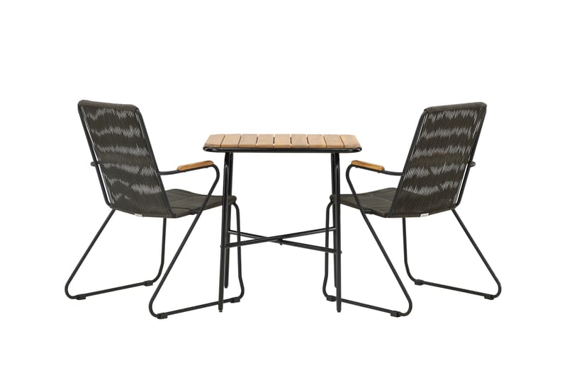 Holmbeck Caféset 70 cm + 2 st Bois Karmstolar - Svart/Brun - Utemöbler & utemiljö - Utegrupp - Cafegrupp & cafeset