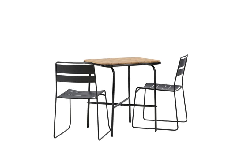 Holmbeck Caféset 70 cm + 2 st Lina Matstolar - Svart/Brun - Utemöbler & utemiljö - Utegrupp - Cafegrupp & cafeset