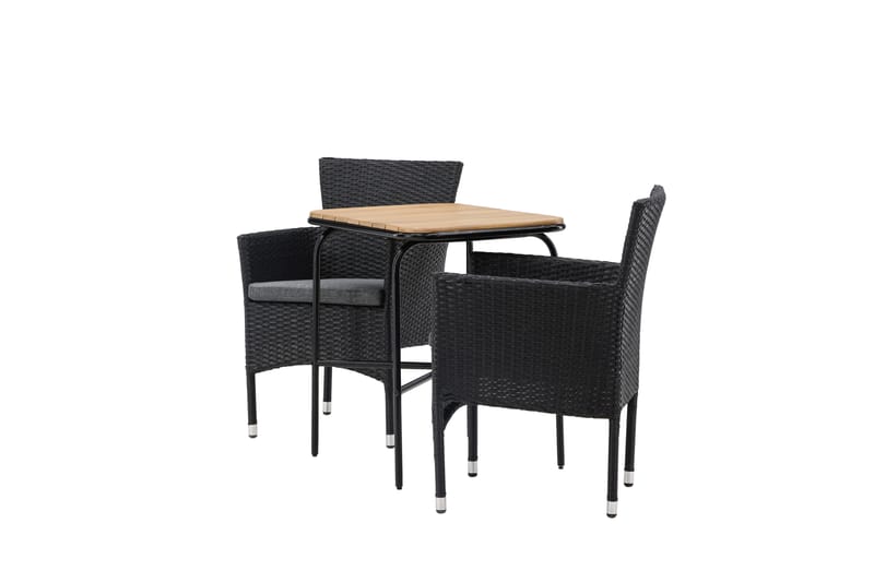 Holmbeck Caféset 70 cm + 2 st Malina Karmstolar - Svart/Brun - Utemöbler & utemiljö - Utegrupp - Cafegrupp & cafeset