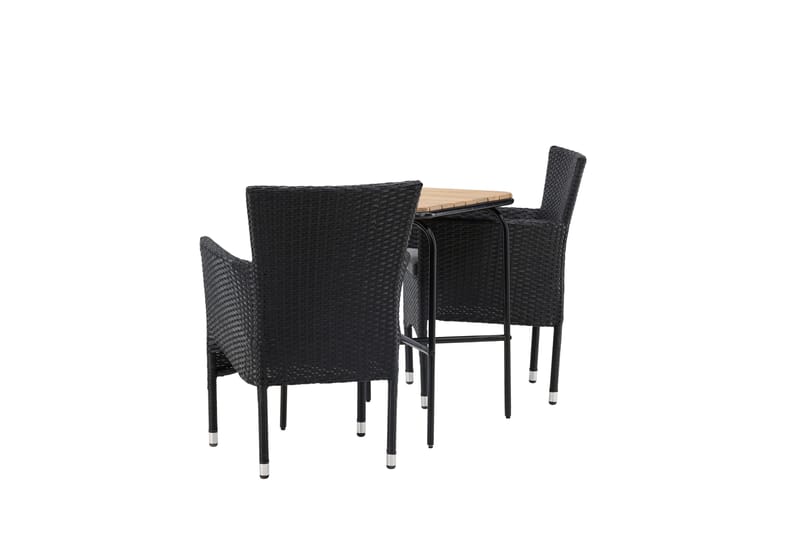 Holmbeck Caféset 70 cm + 2 st Malina Karmstolar - Svart/Brun - Utemöbler & utemiljö - Utegrupp - Cafegrupp & cafeset