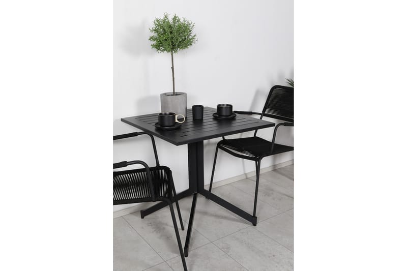 Way Caféset 70 cm + 2 Lindos Karmstolar - Svart/Brun - Utemöbler & utemiljö - Utegrupp - Cafegrupp & cafeset