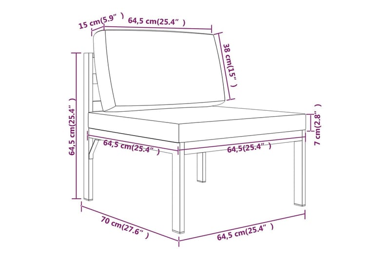 Loungegrupp för trädgården 4 delar med dynor aluminium antra - Antracit - Utemöbler & utemiljö - Loungemöbler - Loungeset & loungegrupp