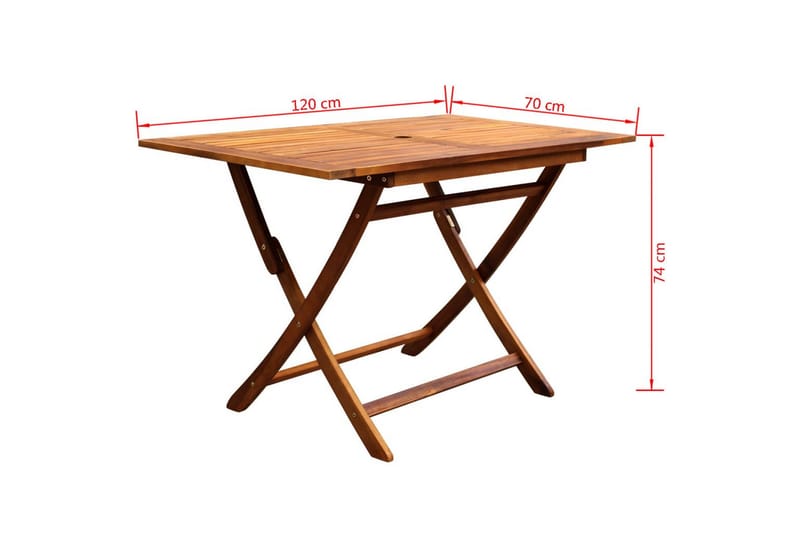 Hopfällbar matgrupp för trädgården 7 delar akaciaträ - Brun - Utemöbler & utemiljö - Utegrupp - Matgrupp utomhus