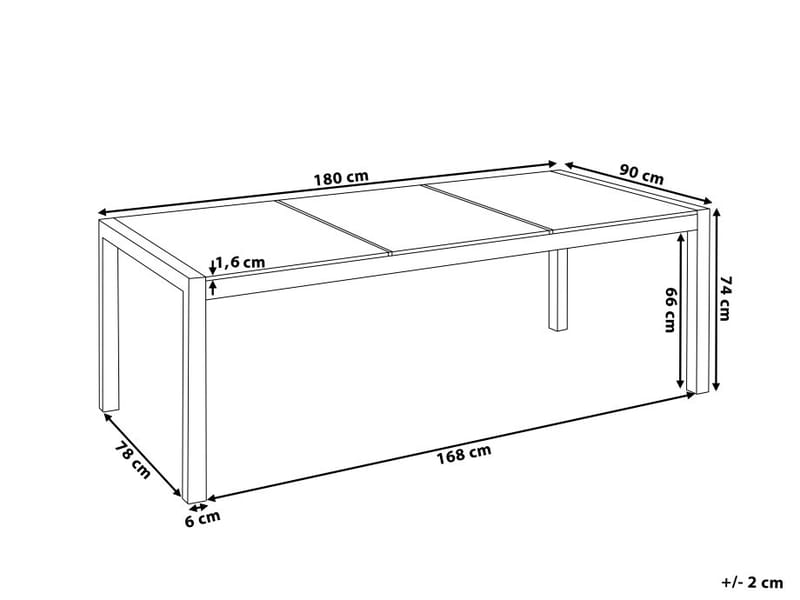 Matgrupp Bacoli 180 cm + 6 Stolar - Silver - Utemöbler & utemiljö - Utegrupp - Matgrupp utomhus