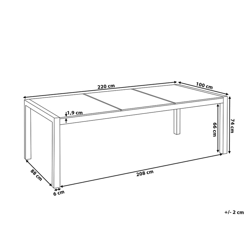 Matgrupp Bacoli 220 cm + 8 Stolar - Svart - Utemöbler & utemiljö - Utegrupp - Matgrupp utomhus