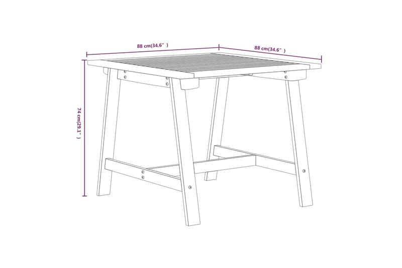 Matgrupp för trädgården 3 delar massivt akaciaträ - Brun - Utemöbler & utemiljö - Utegrupp - Matgrupp utomhus