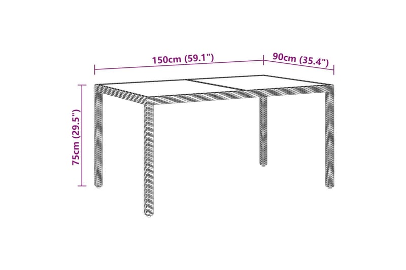 Matgrupp för trädgården 5 delar konstrotting och glas beige - Beige - Utemöbler & utemiljö - Utegrupp - Matgrupp utomhus