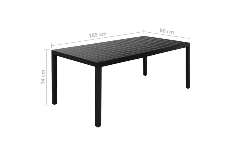 Matgrupp för trädgården 9 delar aluminium svart - Svart - Utemöbler & utemiljö - Utegrupp - Matgrupp utomhus