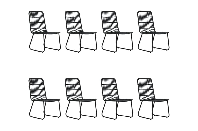 Matgrupp för trädgården 9 delar konstrotting och glas - Svart - Utemöbler & utemiljö - Utegrupp - Matgrupp utomhus