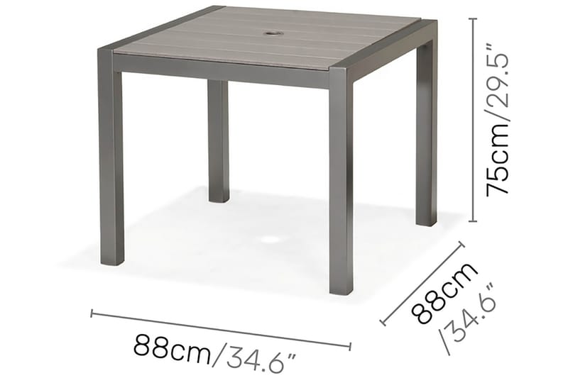 Matgrupp Solana 88 cm + 4 Stolar - Grå - Utemöbler & utemiljö - Utegrupp - Matgrupp utomhus