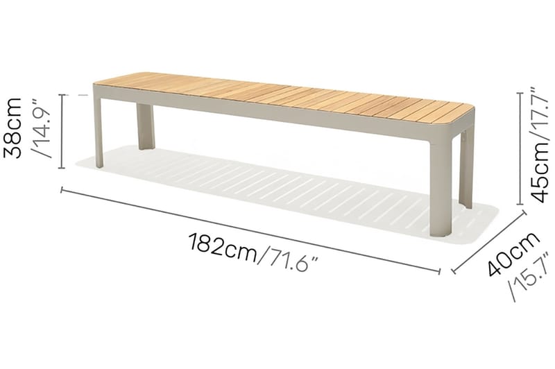 Matgrupp Portals 209 cm + 2 Bänkar - Vit/Trä - Utemöbler & utemiljö - Utegrupp - Matgrupp utomhus