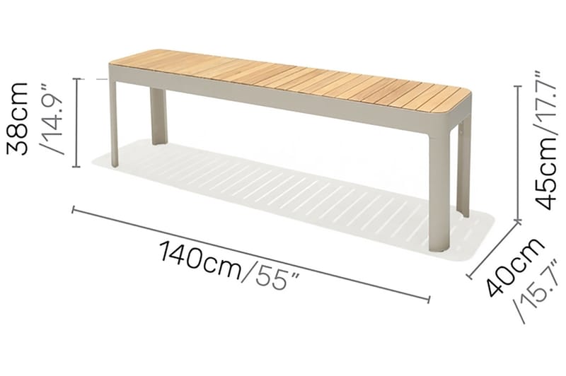 Matgrupp Portals 161 cm + 2 Bänkar - Vit/Trä - Utemöbler & utemiljö - Utegrupp - Matgrupp utomhus