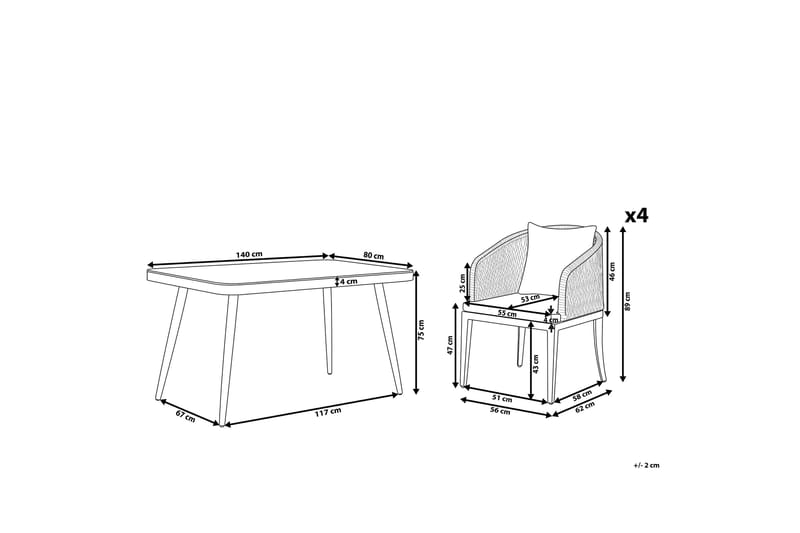 Trädgårdsmöbelset aluminium grå LIPARI - Grå - Utemöbler & utemiljö - Utegrupp - Matgrupp utomhus