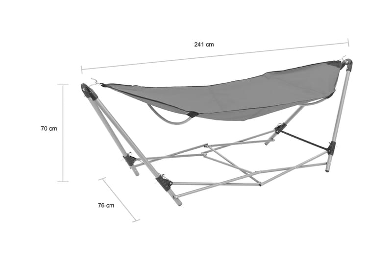 Hängmatta med hopfällbart stativ grå - Grå - Utemöbler & utemiljö - Utesoffa - Hängmatta