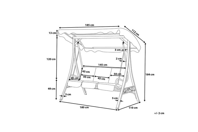 Hängsoffa Garbo 185 cm - Grå - Utemöbler & utemiljö - Utesoffa - Hammock