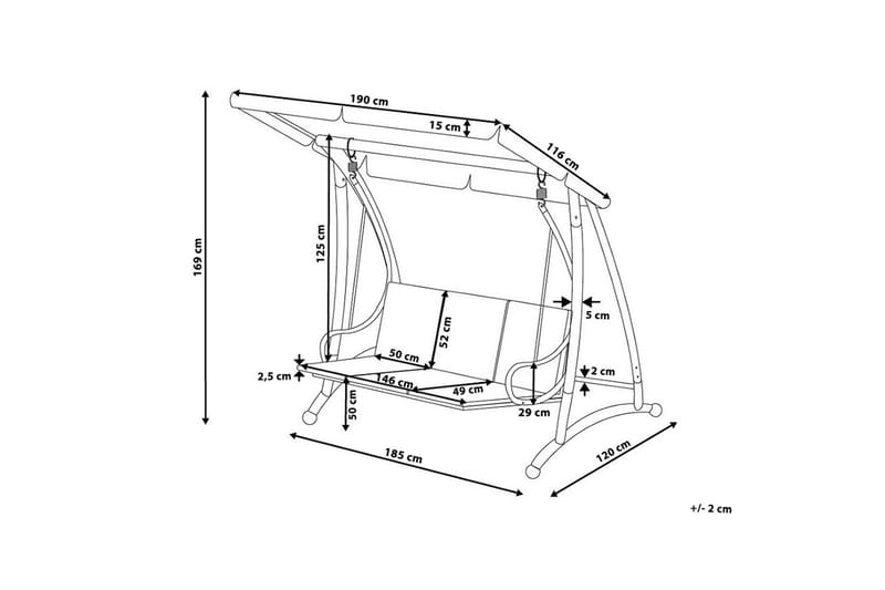 Hängsoffa Temple 190 cm - Beige - Hammock