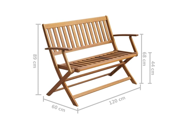 Trädgårdsbänk med dyna 120 cm massivt akaciaträ - Röd - Utemöbler & utemiljö - Utesoffa - Trädgårdsbänk & utebänk