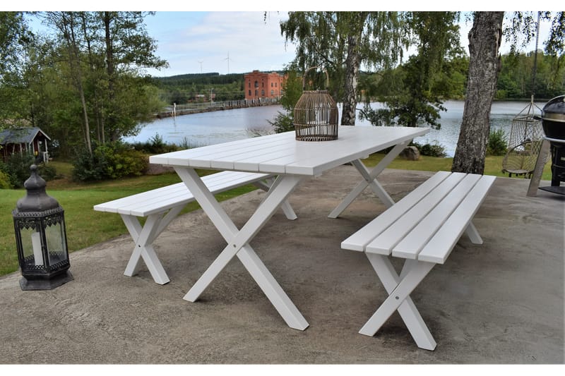 Bänk Utomhus Scottsdale 180 cm Vit - KWA - Utemöbler & utemiljö - Utesoffa - Trädgårdsbänk & utebänk