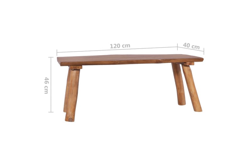 Trädgårdsbänk 120 cm massiv teak - Brun - Utemöbler & utemiljö - Utesoffa - Trädgårdsbänk & utebänk