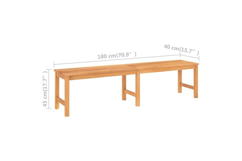 Trädgårdsbänk 180 cm massiv teak - Brun - Utemöbler & utemiljö - Utesoffa - Trädgårdsbänk & utebänk