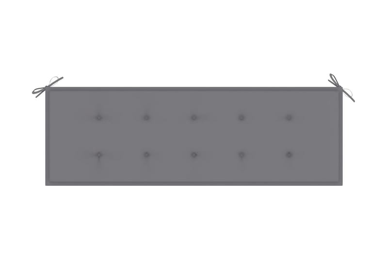 Trädgårdsbänk med dyna 157 cm massivt akaciaträ - Grå - Utemöbler & utemiljö - Utesoffa - Trädgårdsbänk & utebänk
