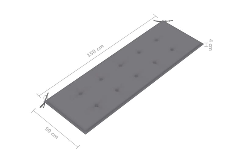 Trädgårdsbänk med dyna 157 cm massivt akaciaträ - Grå - Utemöbler & utemiljö - Utesoffa - Trädgårdsbänk & utebänk