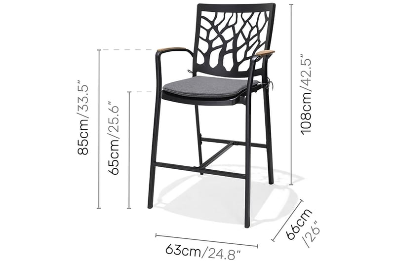 Barstol Portals - Svart - Utemöbler & utemiljö - Utestol & trädgårdsstol - Barstol utomhus