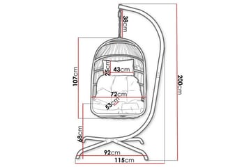 Kintore Hängstol Utomhus - Hängfåtölj - Hänggunga med stativ till balkong uteplats 92 cm - Svart - Utemöbler & utemiljö - Utestol & trädgårdsstol - Hängfåtölj & hängstol utomhus