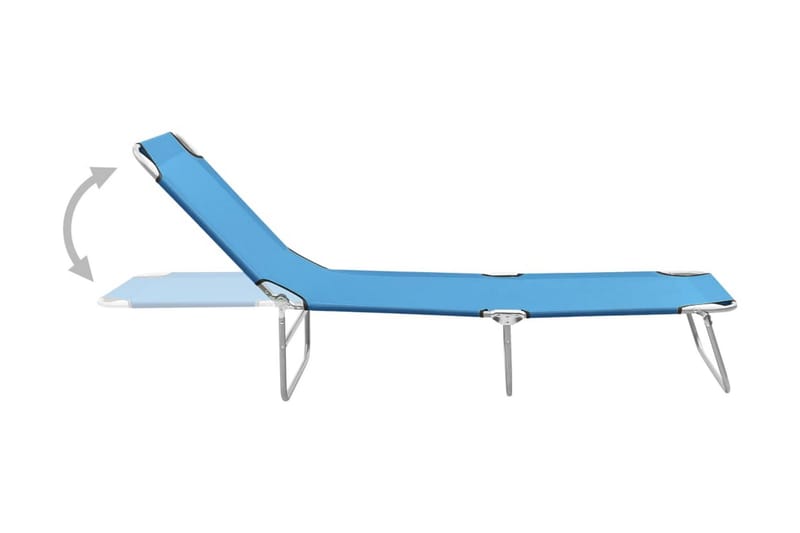 Hopfällbar solsäng stål och tyg turkos - Blå - Utemöbler & utemiljö - Utestol & trädgårdsstol - Solsäng & solvagn