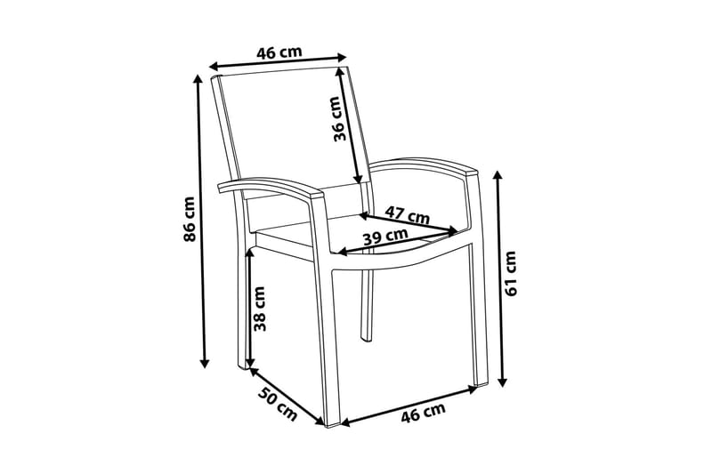 Trädgårdsstol 4 St Pereta 50 cm - Vit - Utemöbler & utemiljö - Utestol & trädgårdsstol - Matstol & karmstol utomhus