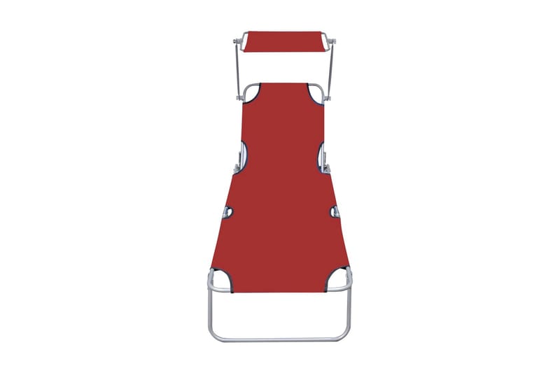 Hopfällbar solsäng med tak röd aluminium - Röd - Utemöbler & utemiljö - Utestol & trädgårdsstol - Solsäng & solvagn