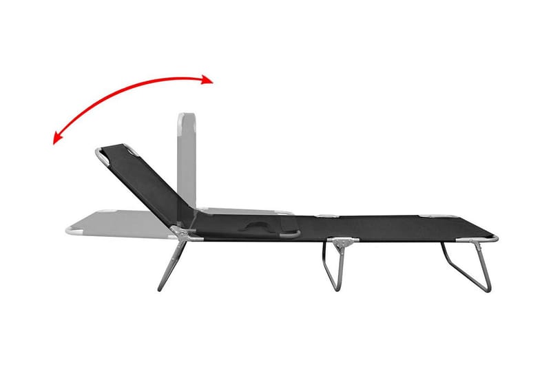 Hopfällbar solsäng pulverlackerat stål svart - Svart - Utemöbler & utemiljö - Utestol & trädgårdsstol - Solsäng & solvagn
