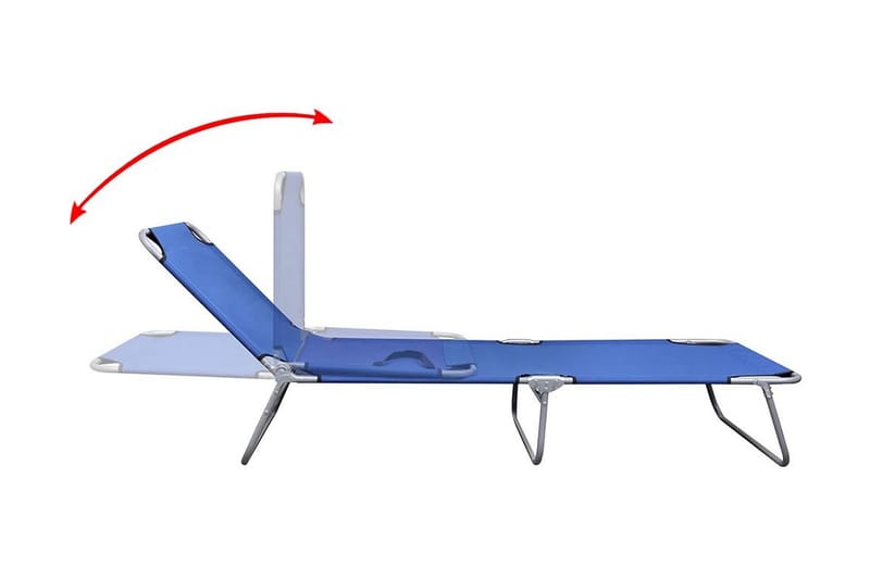Hopfällbar solsäng pulverlackerat stål blå - Blå - Utemöbler & utemiljö - Utestol & trädgårdsstol - Solsäng & solvagn