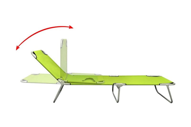 Hopfällbar solsäng pulverlackerat stål äppelgrön - Grön - Utemöbler & utemiljö - Utestol & trädgårdsstol - Solsäng & solvagn