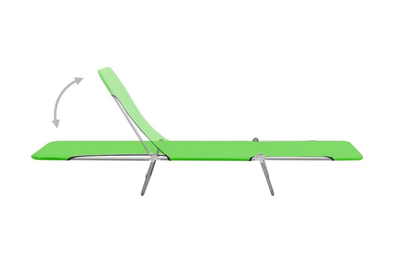Hopfällbara solsängar 2 st stål och tyg grön - Grön - Solsäng & solvagn