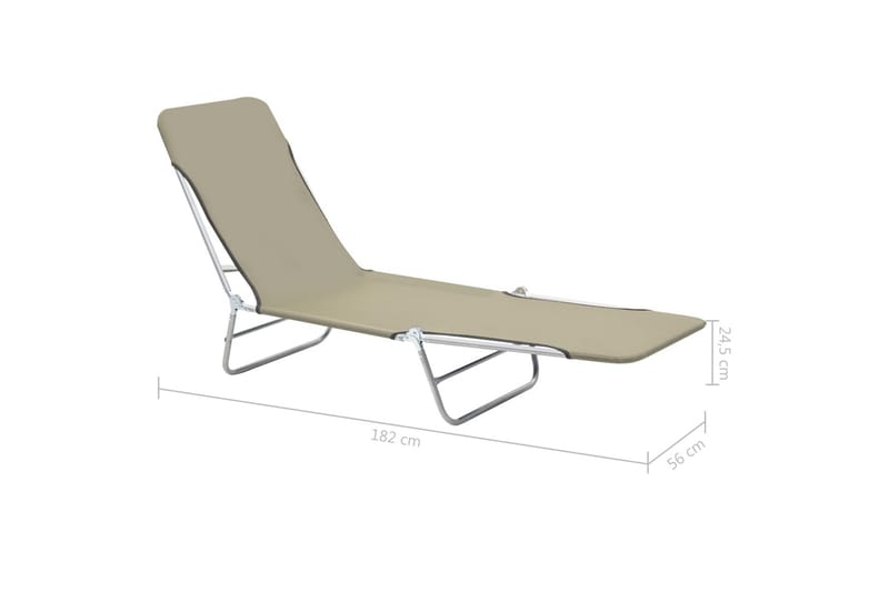 Hopfällbara solsängar 2 st stål och tyg taupe - Brun - Utemöbler & utemiljö - Utestol & trädgårdsstol - Solsäng & solvagn