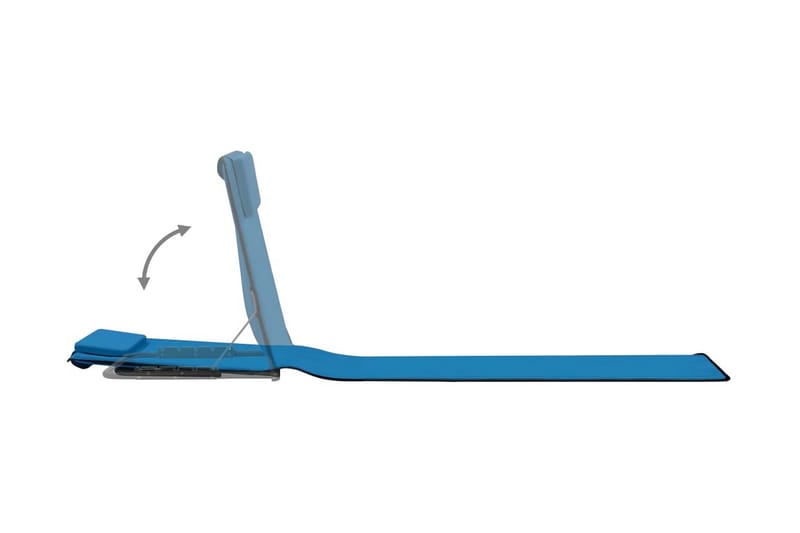 Hopfällbara strandmattor 2 st stål och tyg blå - Blå - Utemöbler & utemiljö - Utestol & trädgårdsstol - Solsäng & solvagn