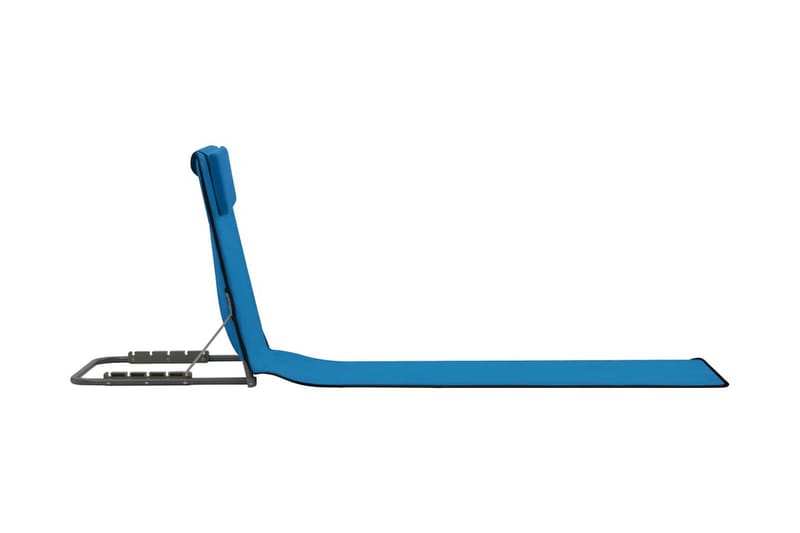 Hopfällbara strandmattor 2 st stål och tyg blå - Blå - Utemöbler & utemiljö - Utestol & trädgårdsstol - Solsäng & solvagn