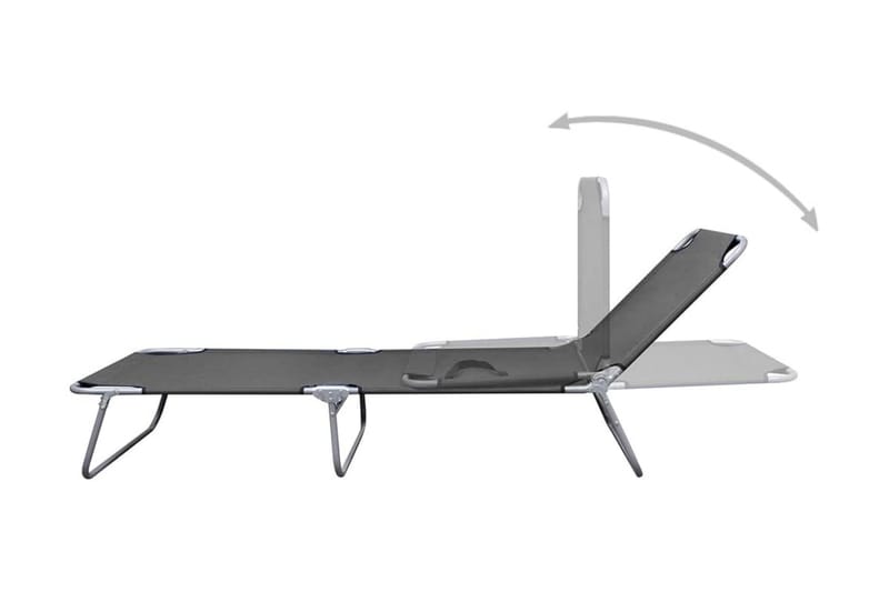 Solsäng hopfällbar med justerbart nackstöd grå - Grå - Utemöbler & utemiljö - Utestol & trädgårdsstol - Solsäng & solvagn