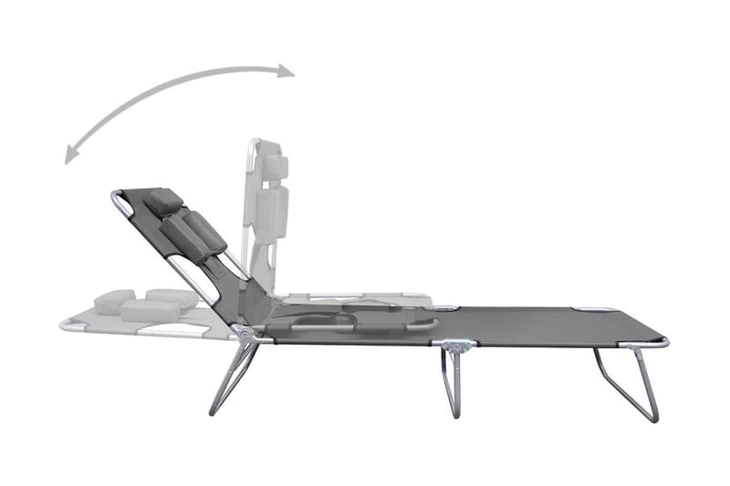 Solsäng med nackstöd hopfällbar grå - Grå - Utemöbler & utemiljö - Utestol & trädgårdsstol - Solsäng & solvagn